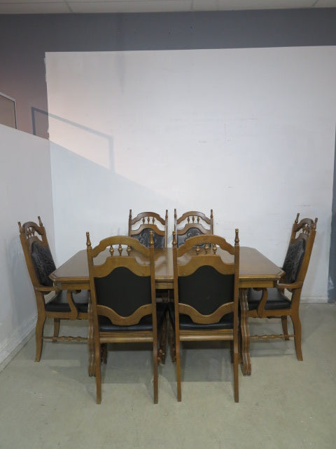 Hardwood Dining Set with 6 Chairs