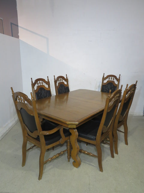 Hardwood Dining Set with 6 Chairs