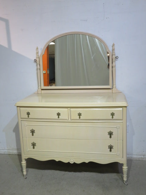 Tan Bedroom Dresser with Mirror