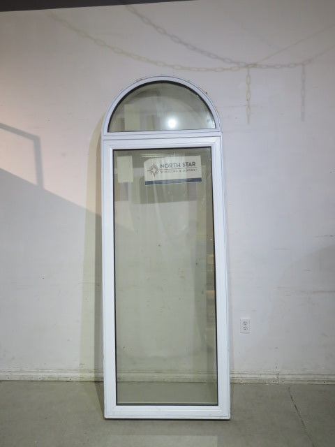 87" x 31.5" Vinyl Half Arched White Window