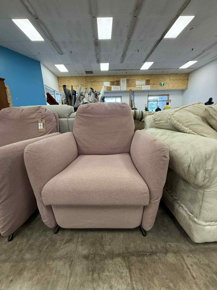 Pinkish-Mauve Fabric Recliner