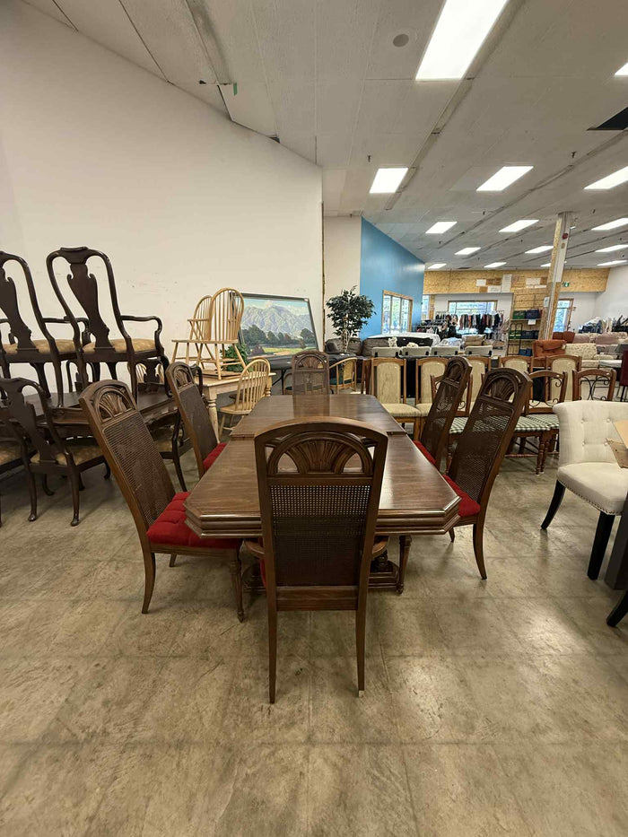 Rectangular Top Wooden Dining Table with 1 Leaf