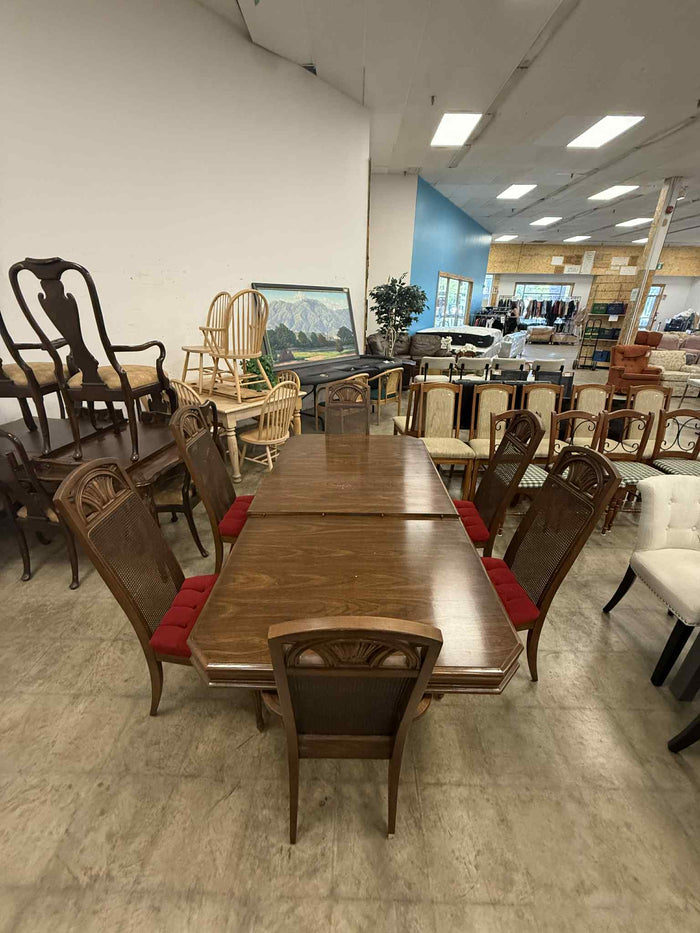 Rectangular Top Wooden Dining Table with 1 Leaf