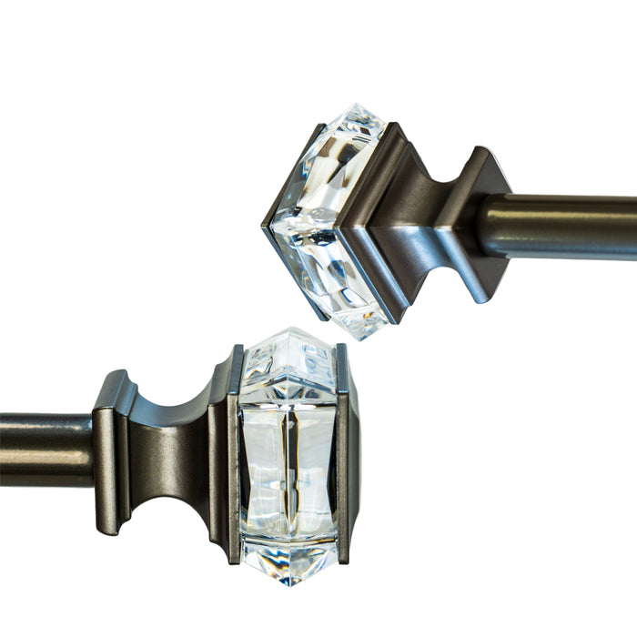 Face Square 3/4" D Curtain Rod 72-144″