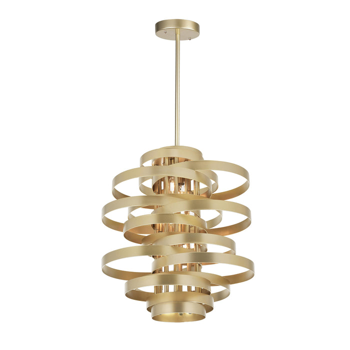 7 Light Chandelier With Gold Leaf Finish