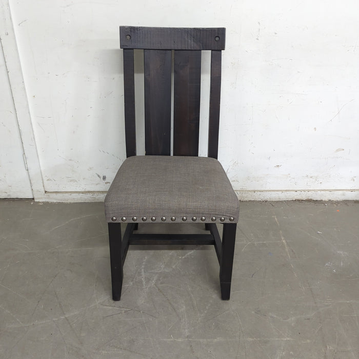 18"W Ebony Dining Chair w/ Grey Cushion