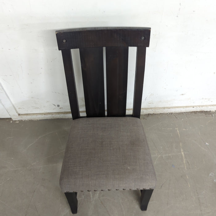 18"W Ebony Dining Chair w/ Grey Cushion