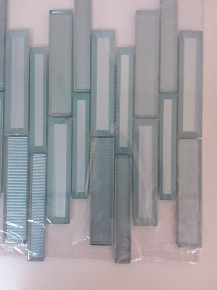 Blue Interlocking Glass Mosaic Tile