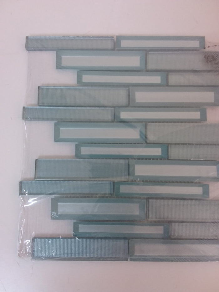 Blue Interlocking Glass Mosaic Tile