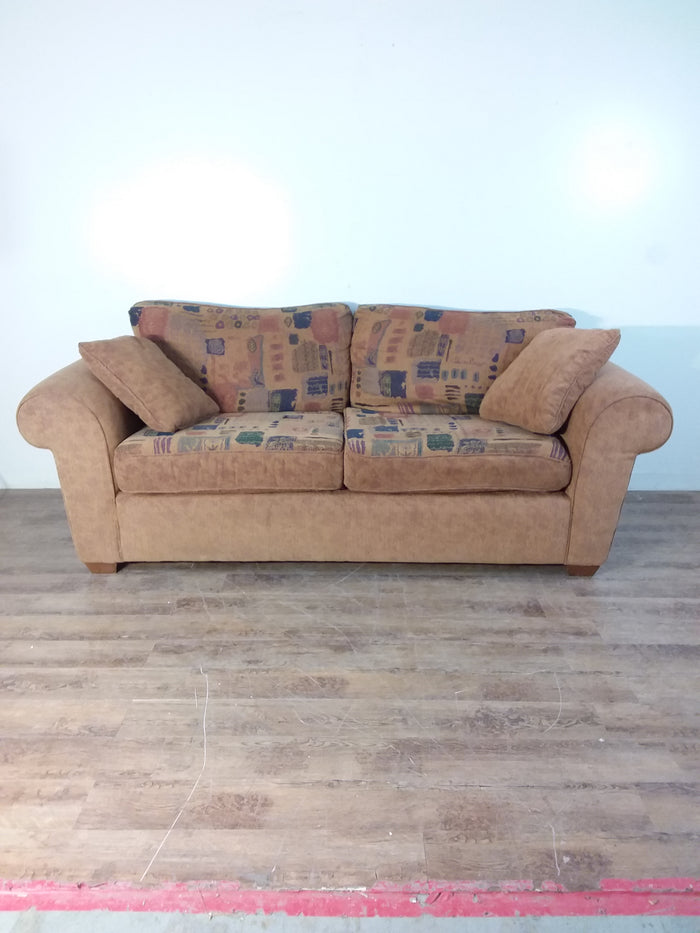 Tan Patterned Sofa