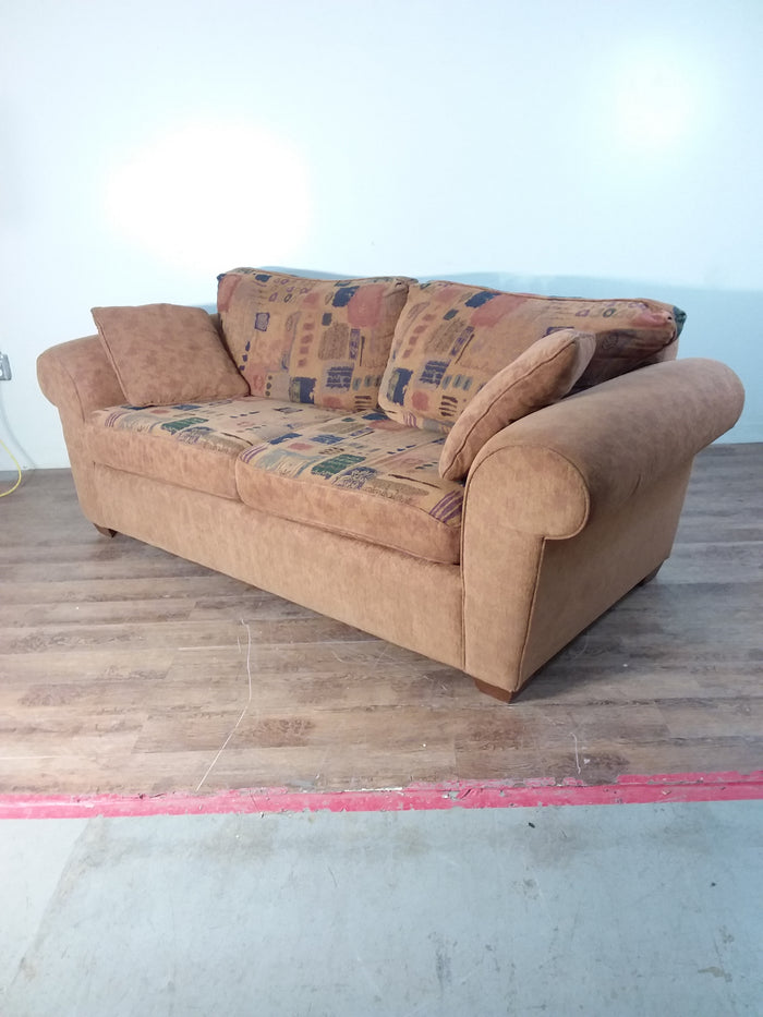 Tan Patterned Sofa