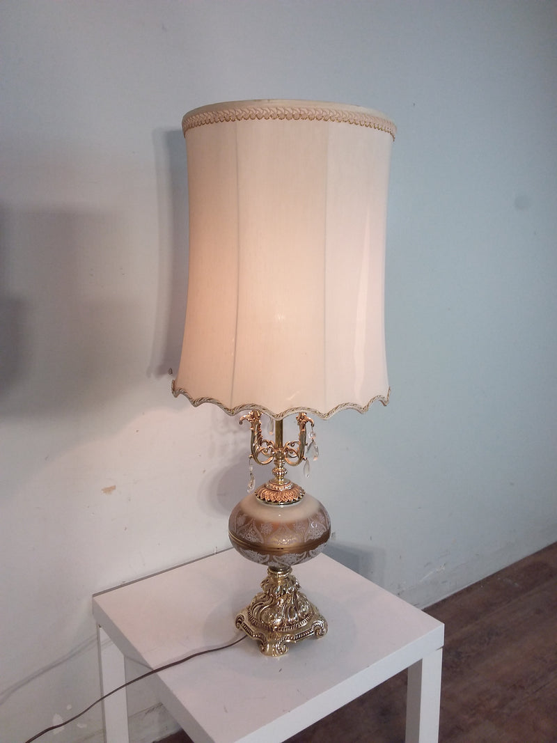 Gold Finish Large Shade Table Lamp