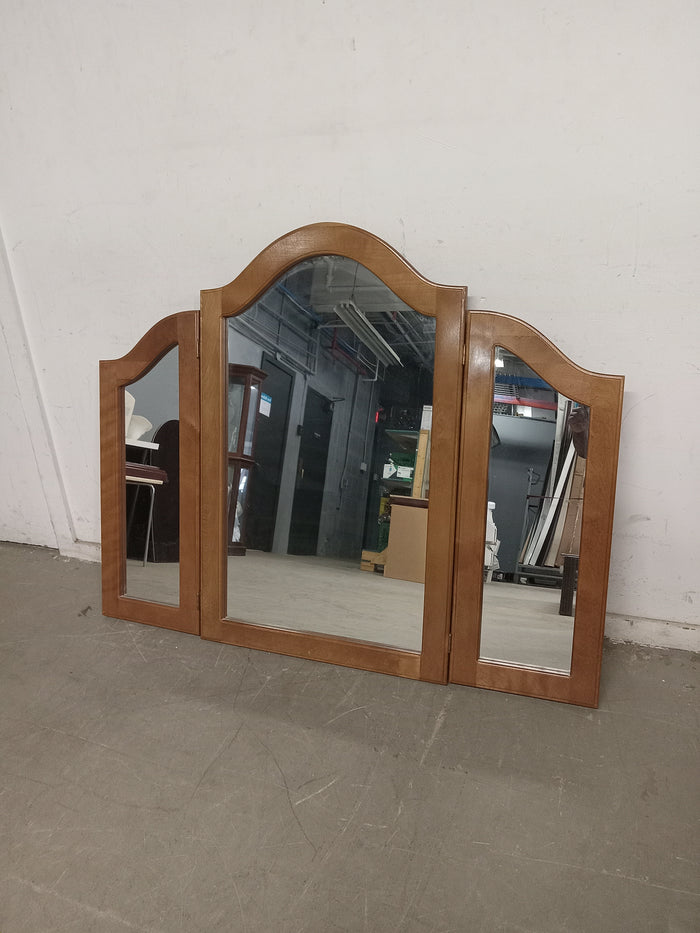 52" x 41" Solid Wood Tri-Fold Mirror