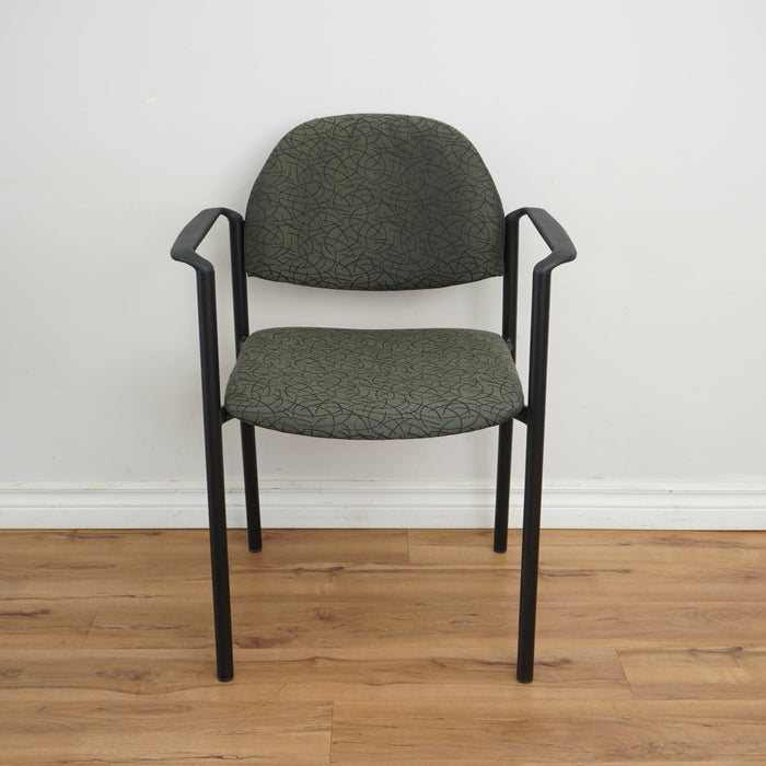 23-inch W Fabric Upholstered Guest Chair in Leaf Green w/ Armrests