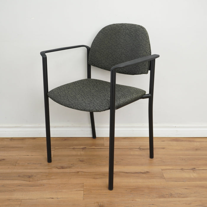 23-inch W Fabric Upholstered Guest Chair in Leaf Green w/ Armrests