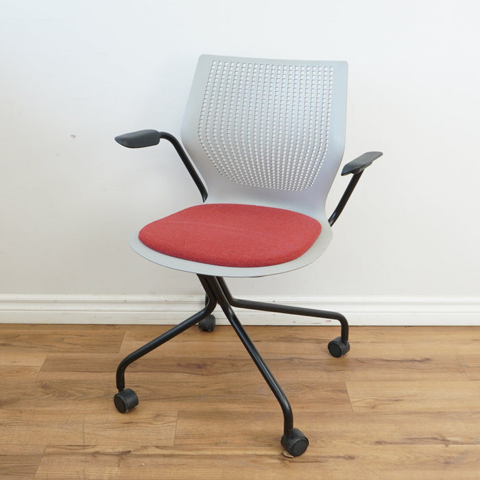 25-inch W MultiGeneration Plastic Desk Chair in Grey & Red