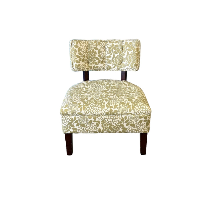 26-Inch Mid-Century Floral Print Accent Chair