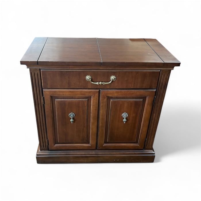 Expandable Bar Cabinet With Brass Hardware