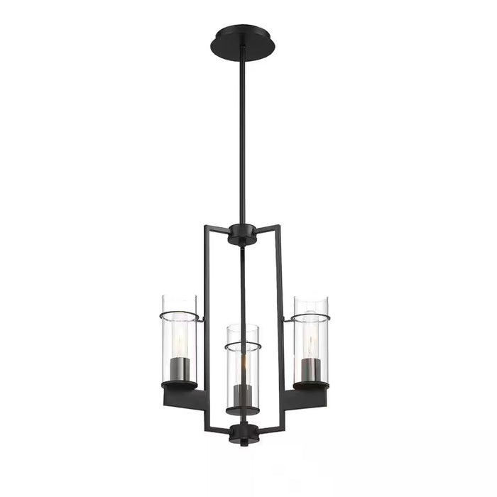 Stark 3-Light Pendant w/ Clear Glass Shades in Matte Black