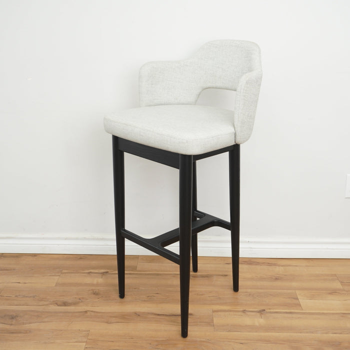 39-inch H Fabric Upholstered Barstool in Grey
