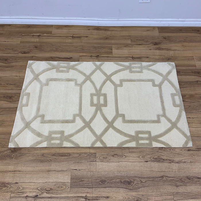 3x5-ft Silk & Wool Area Rug - Cloister Snowstorm
