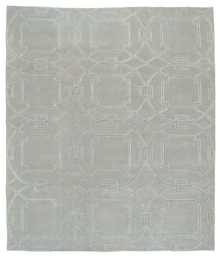 3x5-ft Wool/ Silk Area Rug - Cloistered Iceglass