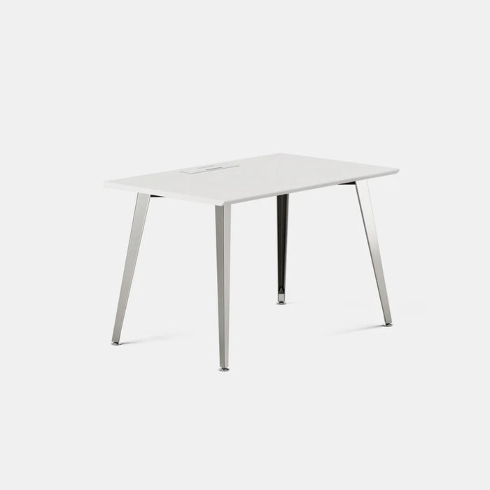 48-Inch Wide Team Office Desk in White Top with Mirror Legs - 3 boxes