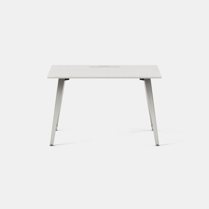 48-Inch Wide Team Office Desk in White Top with Mirror Legs - 3 boxes