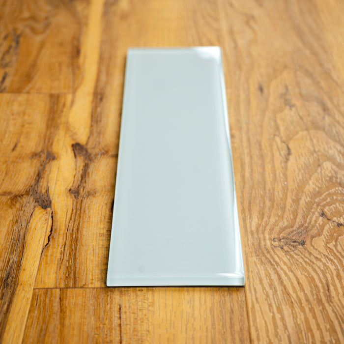 4" x 16" Dove Grey Glass Tile