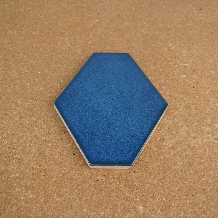 4x5-inch Benzene Hexagon Ceramic Tiles in Electric Blue 7.12 sq ft (50 pcs)