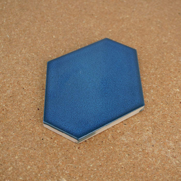 4x5-inch Benzene Hexagon Ceramic Tiles in Electric Blue 7.12 sq ft (50 pcs)