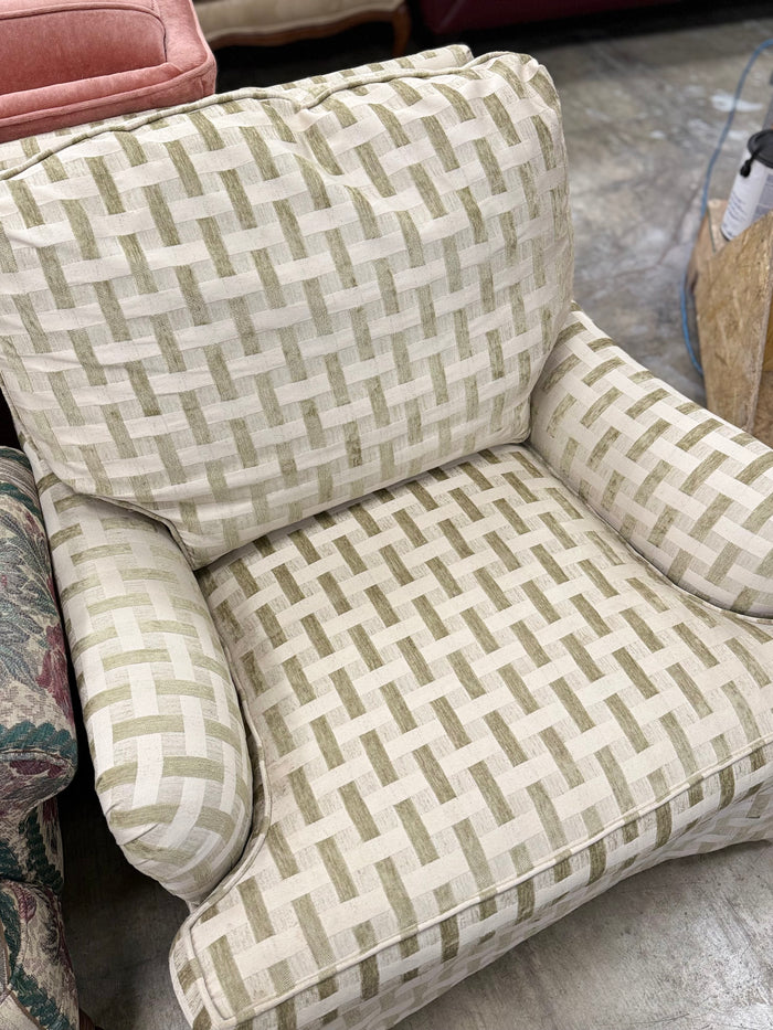 Light Green and White Armchair