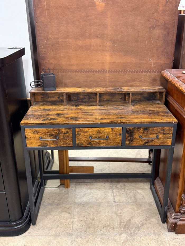 Industrial-Style Metal and Wood Desk
