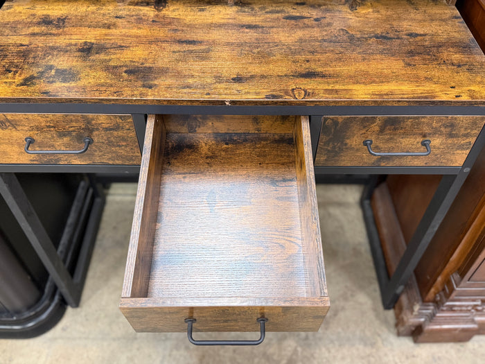 Industrial-Style Metal and Wood Desk