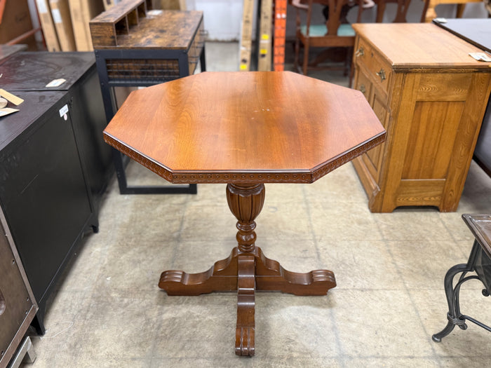 Light Brown Hexagon Shaped Table