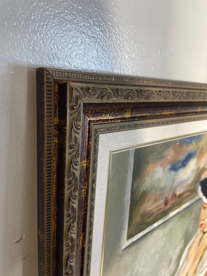"Lady Reading Letter" Framed Art by Estrin