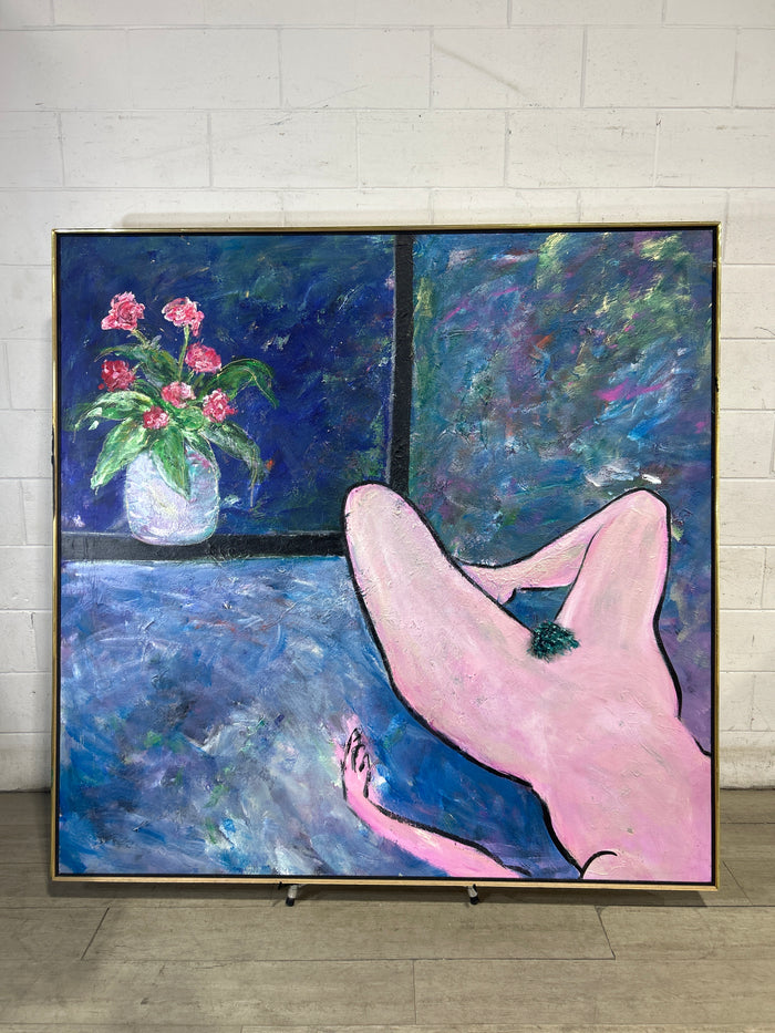 "3/4 Nude with 3 Flowers" Barbara McGivern