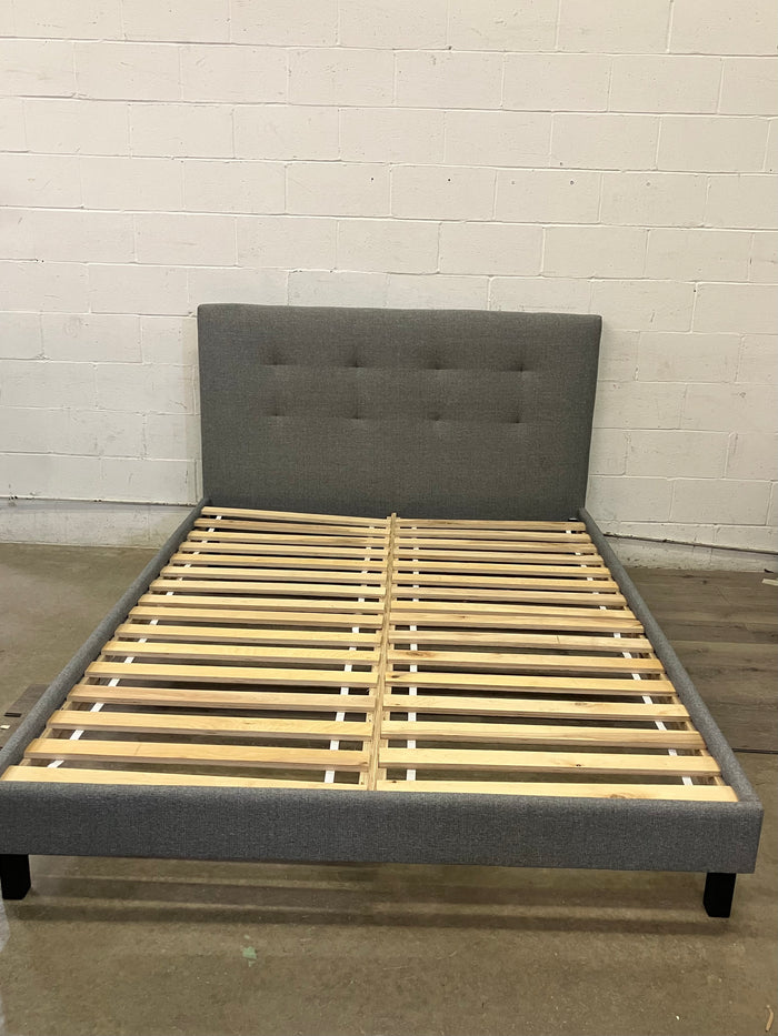 Grey Upholstered Full Bed