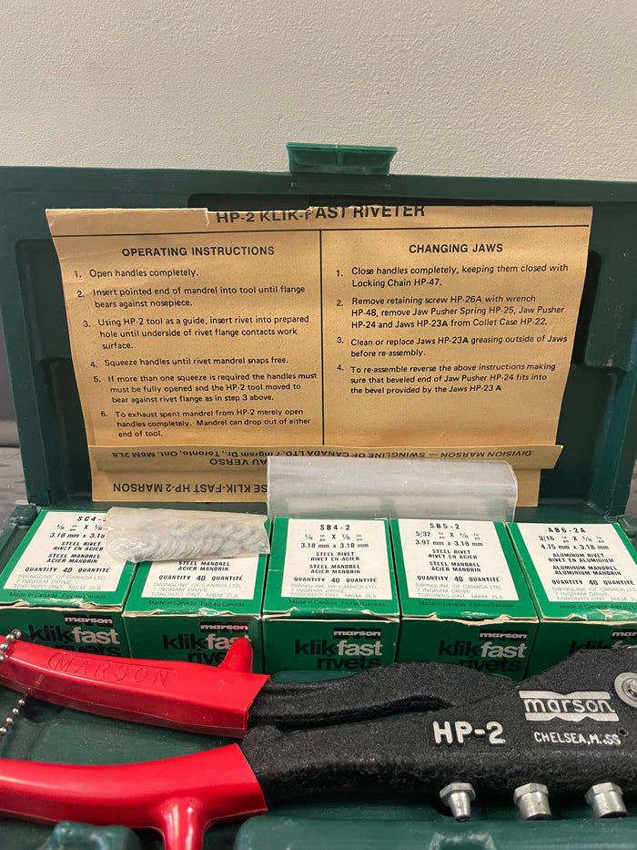 Marson HP-2 Klik-Fast Hand Riveter Kit