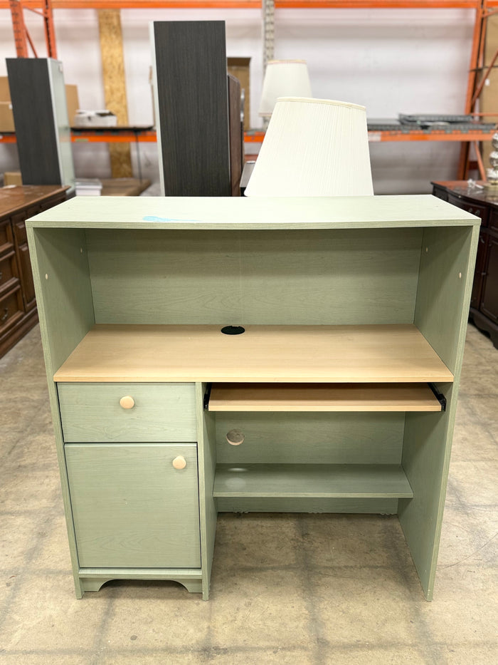 Mint Green and Light Wood Small Desk