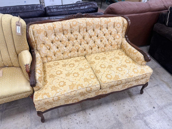 Vintage-Style Floral Upholstered 3-Seater Sofa