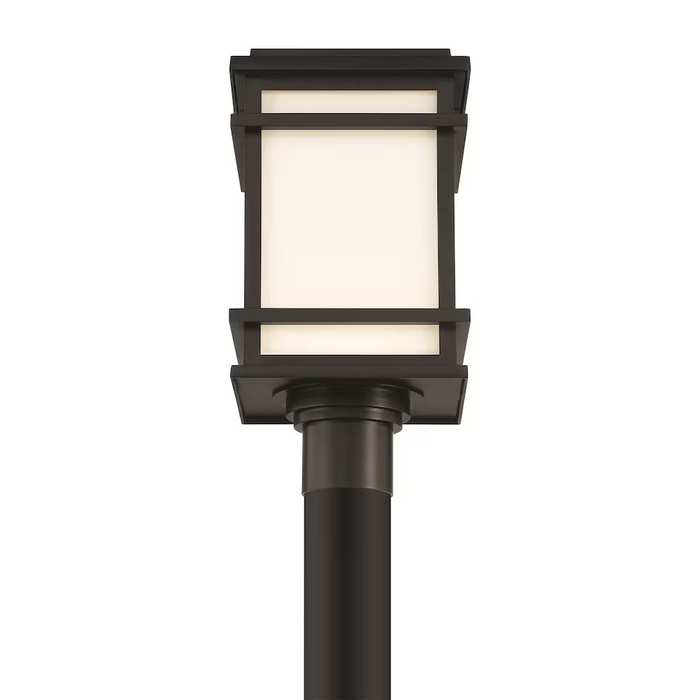 Balmoral 1-Light 16"H Integrated LED, Black Metal, Outdoor Post Lantern Light