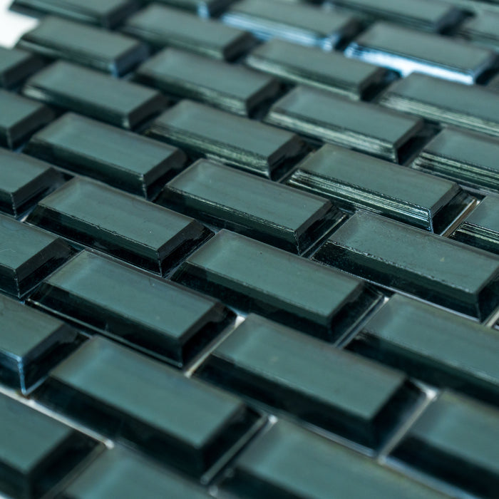 Crystal Dark Turquoise Mosaic Tiles - 10.7" x 10.7"
