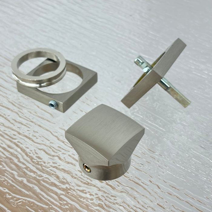 Square Privacy Thumb Turn Set in Satin Nickel, 3-Pack, 8000STT