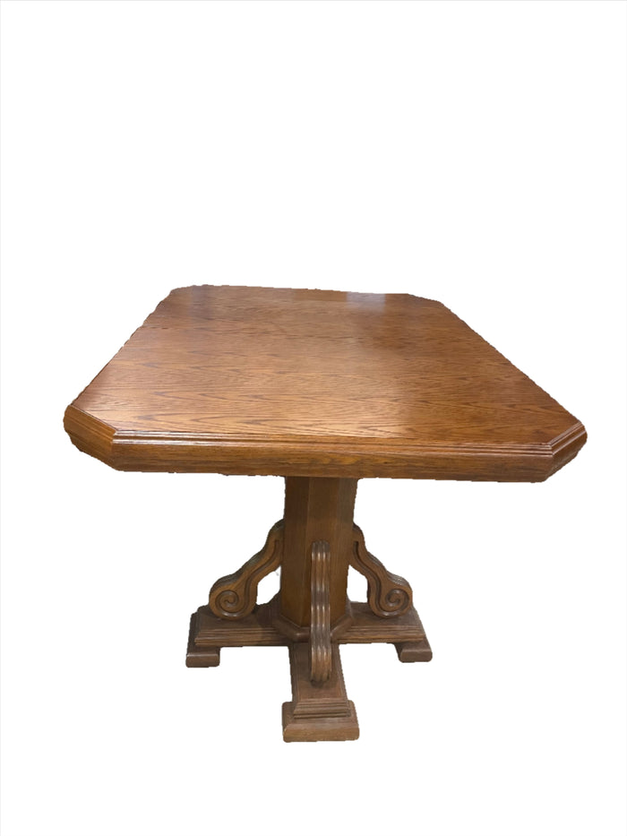 60"W Solid Wood Pedestal Dining Table