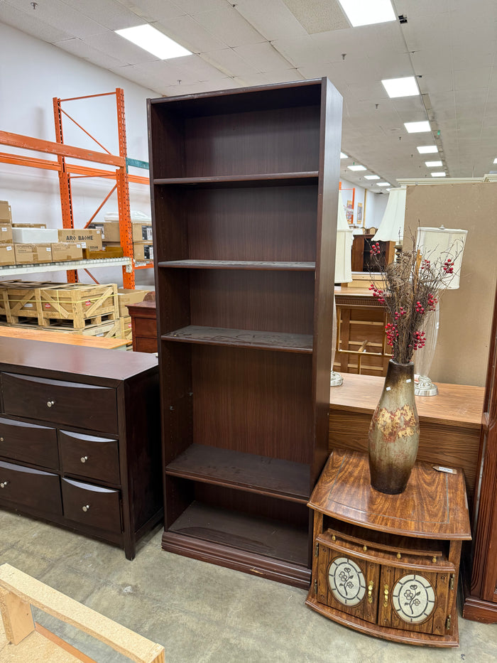 Deep Brown Wooden Bookshelf