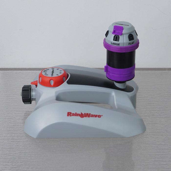 10-Inch Rainwave 6 Pattern Rotary Sprinkler with Timer on Base