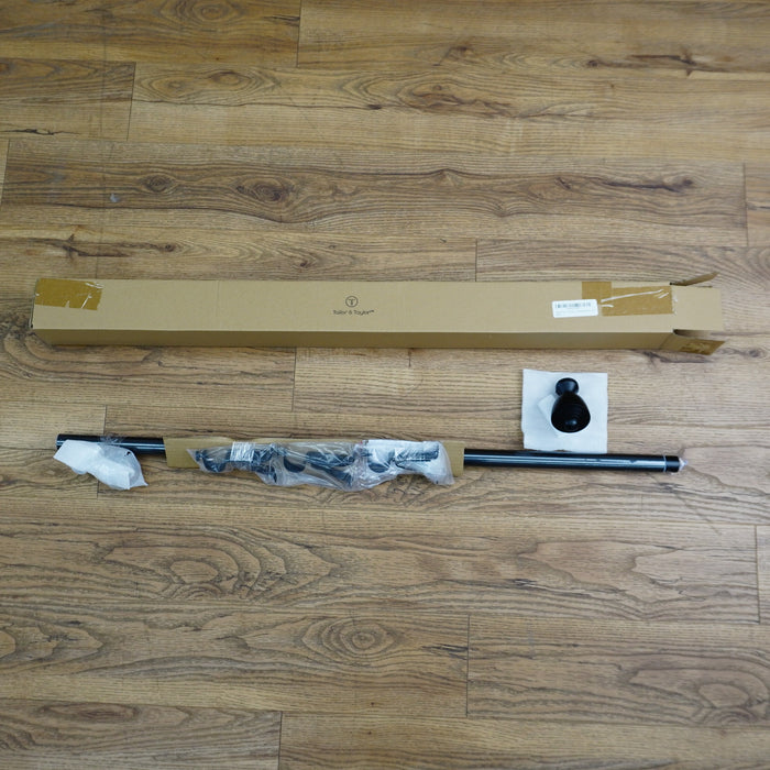 Tailor & Taylor 1‑Inch Adjustable Curtain Rod Set – Black – 36 to 72-inch