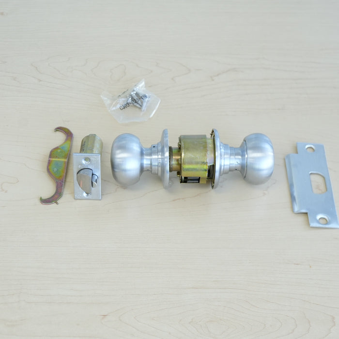 Schlage D70LD PLY 626 Classroom Knob Lock – Plymouth Style, Satin Chrome, Less Cylinder