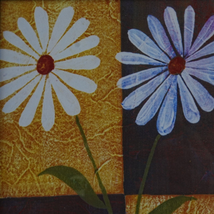 16×1×26‑Inch Framed Artwork – Floral Still Life with Red Vase in Gold Frame